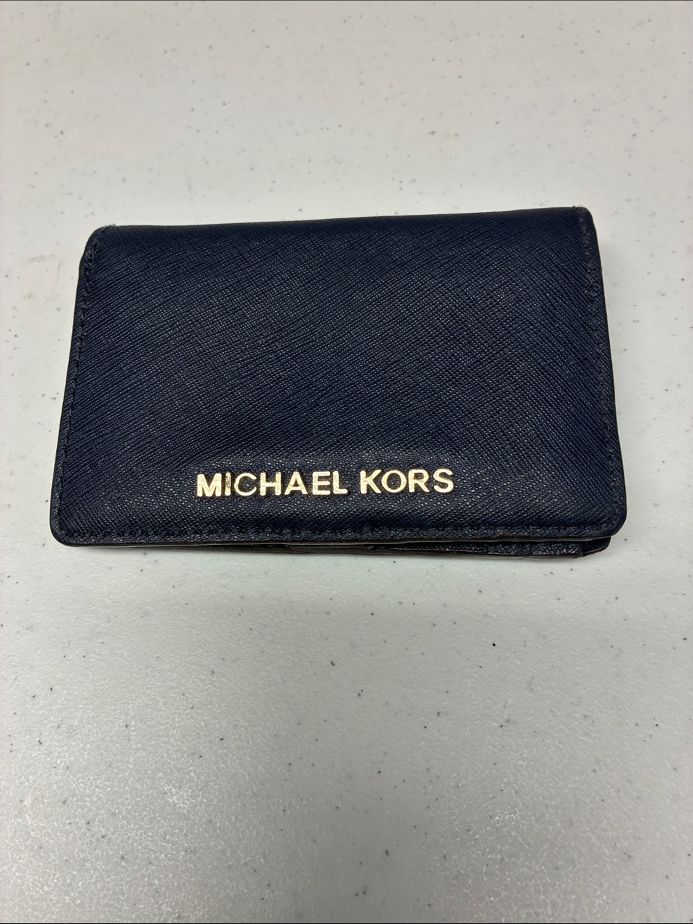 Michael Kors Navy Leather Bifold Wallet and Card Holder